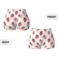 thumbnail image 5 of Vsdgher Hand Drawn Strawberry print Workout Shorts for Women Seamless Soft Smooth Gym Yoga Scrunch Active Exercise Fitness Shorts, 5 of 8