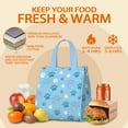 thumbnail image 5 of Blue Dog Paw Footprint Insulated Lunch Bag for Women & Adults,Large Portable Soft Cooler Lunch Bag,Thermal Food Storage Tote with Pearl Cotton,8.66L,8.75x5.75x9.5 Inch, 5 of 6