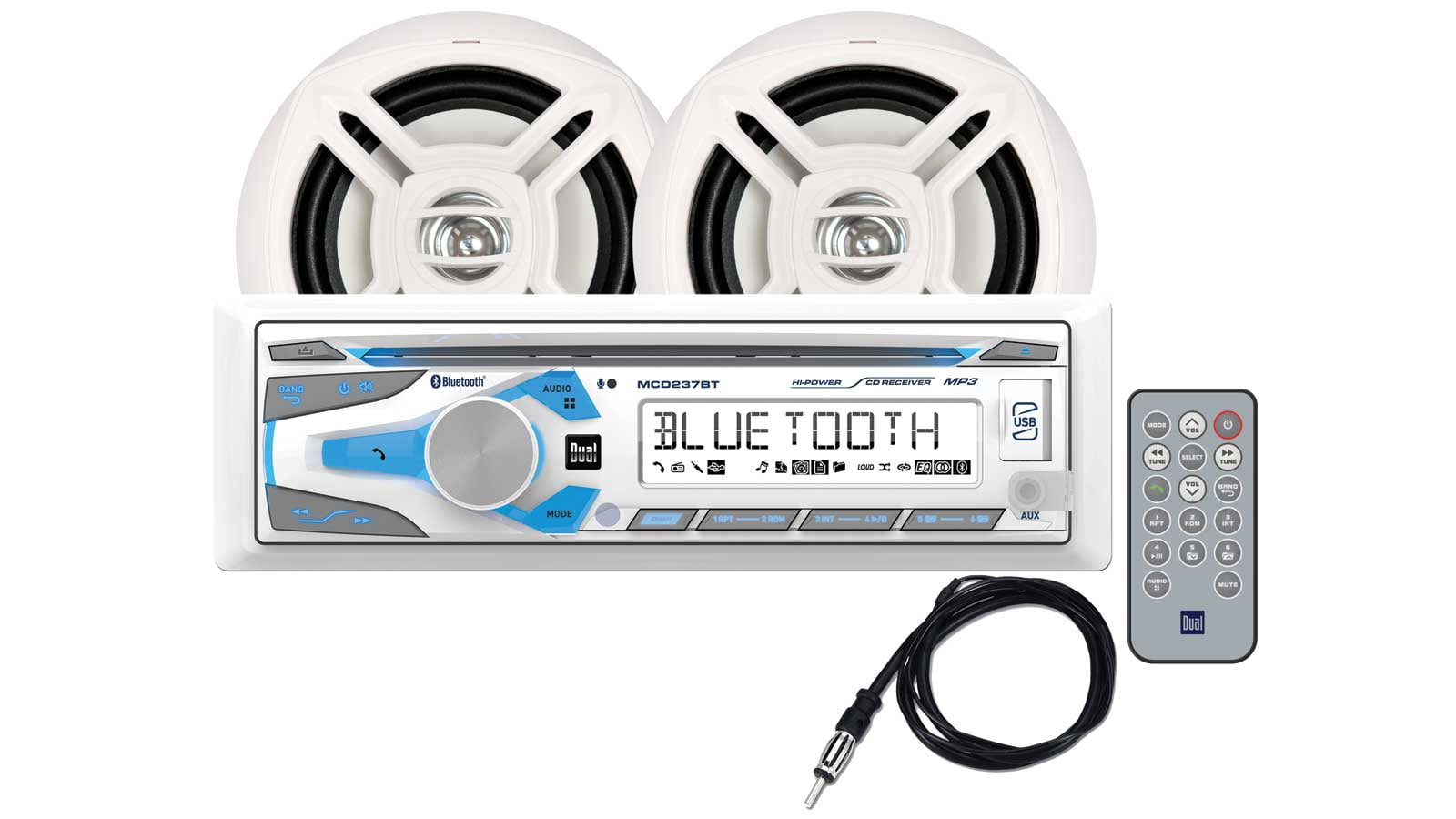 DUAL BLUETOOTH W/2SPKRS WHT