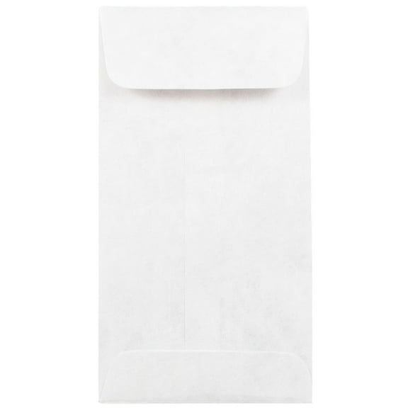 JAM Paper No. 7 Coin Tyvek Tear-Proof Open End Envelopes, 3 1/2 x 6 1/2, White, 25/Pack
