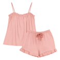 thumbnail image 6 of Endives Womens Cami Pajama Sets Home Wear Low Cut Tank Top and Shorts Set Solid Color 2 Piece Pajamas Sets Camisole Lounge Set Sleepwear, 6 of 6