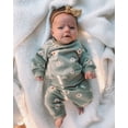 thumbnail image 2 of Komoo Newborn Baby Clothes Set, Floral Printed Sweatshirts Tops+Pants+Bow Headband Outfit, 2 of 10