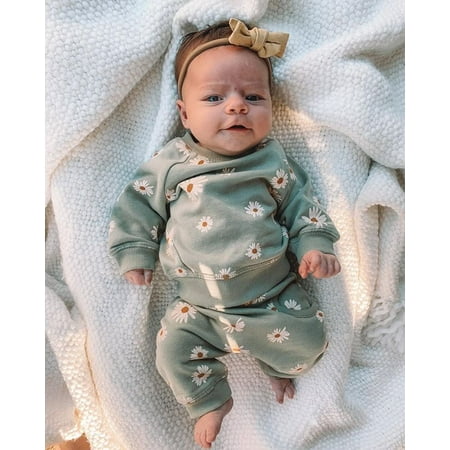 

Newborn Baby Girl Daisy Outfits Clothes Set Tops T-shirt Pants Leggings Headband