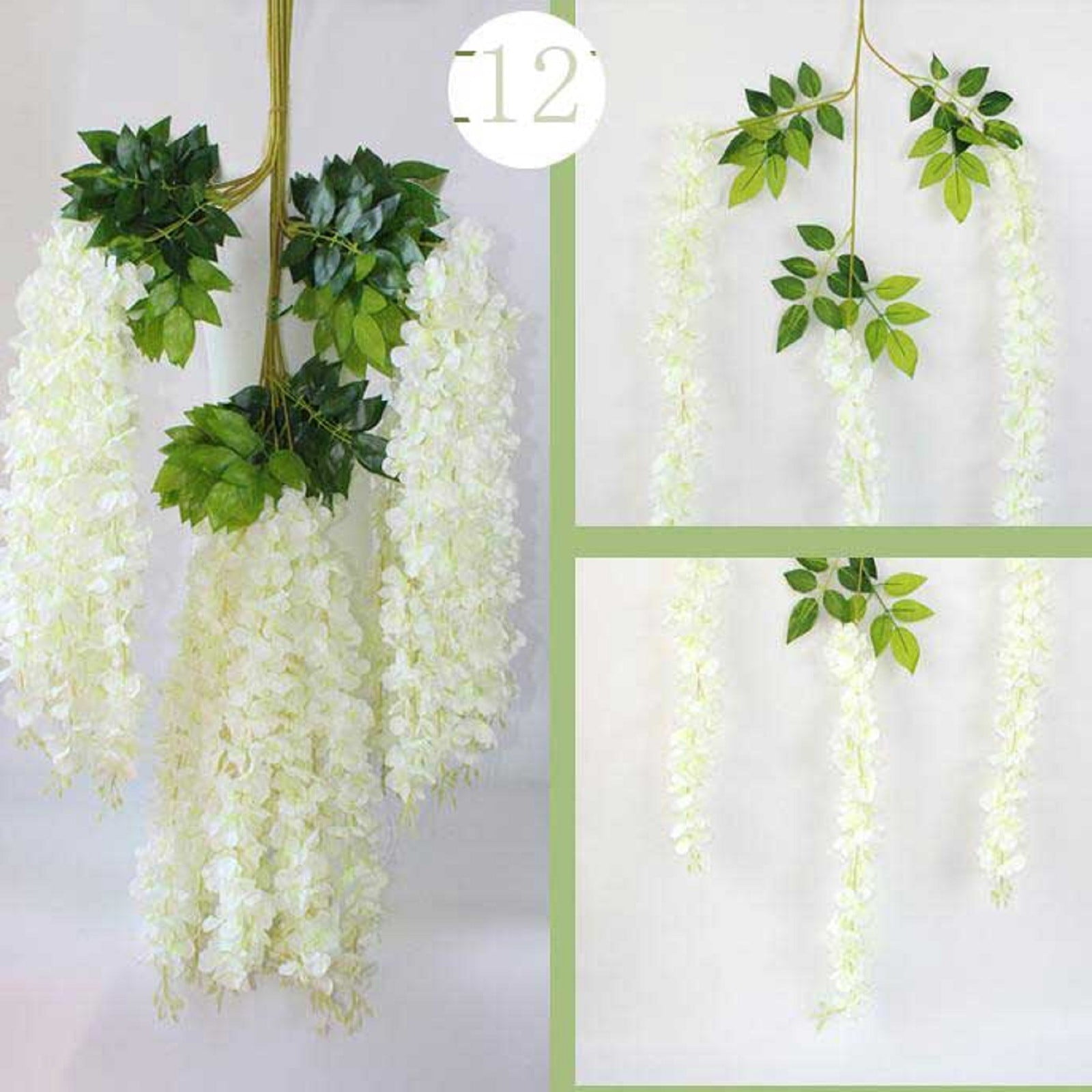 Julygala Home Decor Artificial Flowers For Outdoors 12 Pieces (Each 45inch) Wisteria Artificial