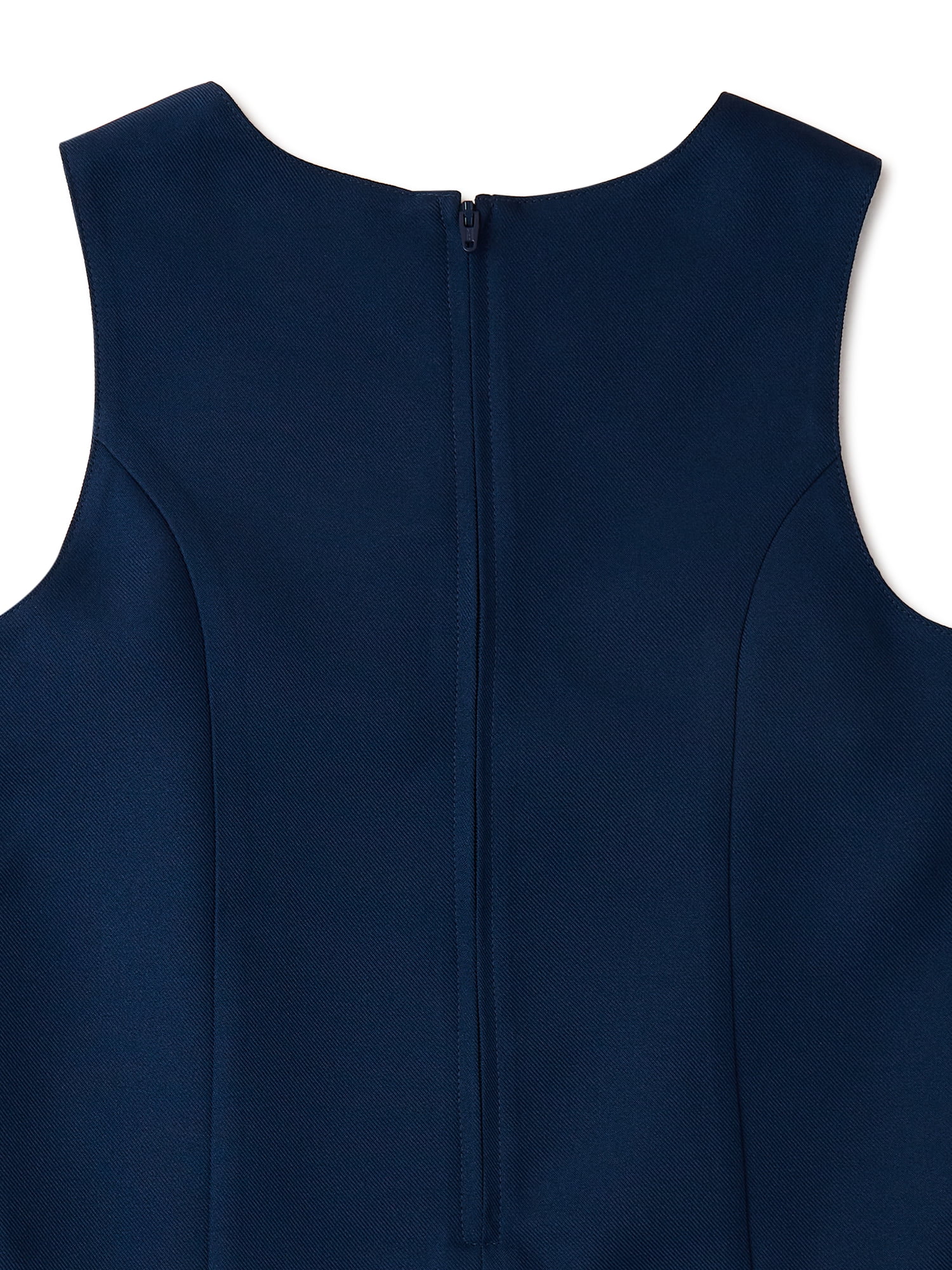 Wonder Nation Girls School Uniform Pleated Ruffle Jumper Dress, Sizes 4-16 & 8-20 Plus