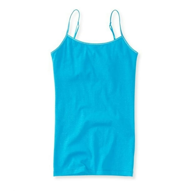 Aeropostale Shimmer Favorite Cami Camiseta sin mangas para mujer, azul, extragrande Aeropostale Cami