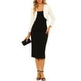 thumbnail image 2 of DARING DIVA Women's Elegant Bolero Shrug Lace Insert Crop Cardigan M White, 2 of 6