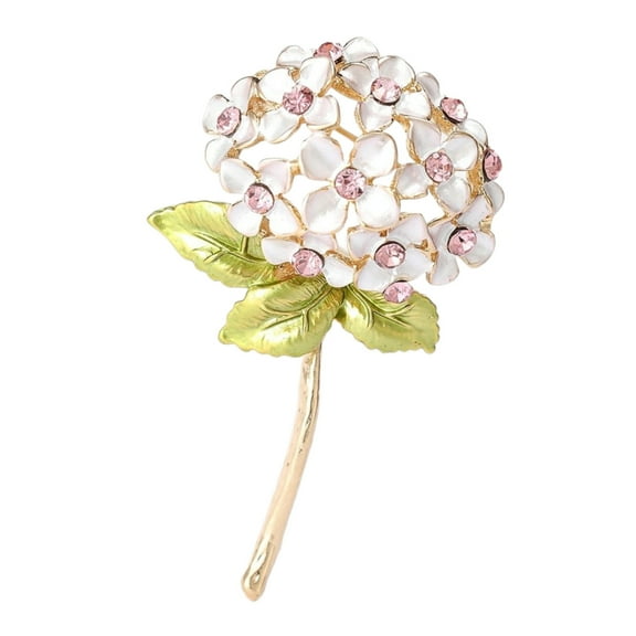 Elegant Hydrangea Brooch in White Tones Sophisticated Flower Pin for Fashionable Women Seeking Styles and Detail