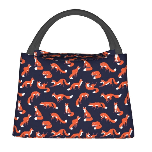 Balery Foxes In Different Poses Bolsa de Aislamiento Portátil – Bolsa de Almuerzo con Forro de Aluminio Mejorado, Funda Impermeable y Fácil de Limpiar para Picnic y Caja de Almuerzo