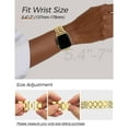 thumbnail image 5 of Dwitch iWatch Bands for Women Compatible with Apple Watch Band 38mm 40mm 41mm Adjustable Metal Band Cowboy Steel Chain Bracelet for iWatch Series 9/8/7/6/5/4/3/2/1/SE,Gold, 5 of 7