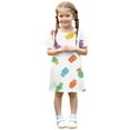 thumbnail image 4 of Zpanxa Robes d'Été pour Filles Décontractées à Manches Courtes Col Rond Imprimé Robe en Polyester Spandex Blanc 5 Ans, 4 of 7