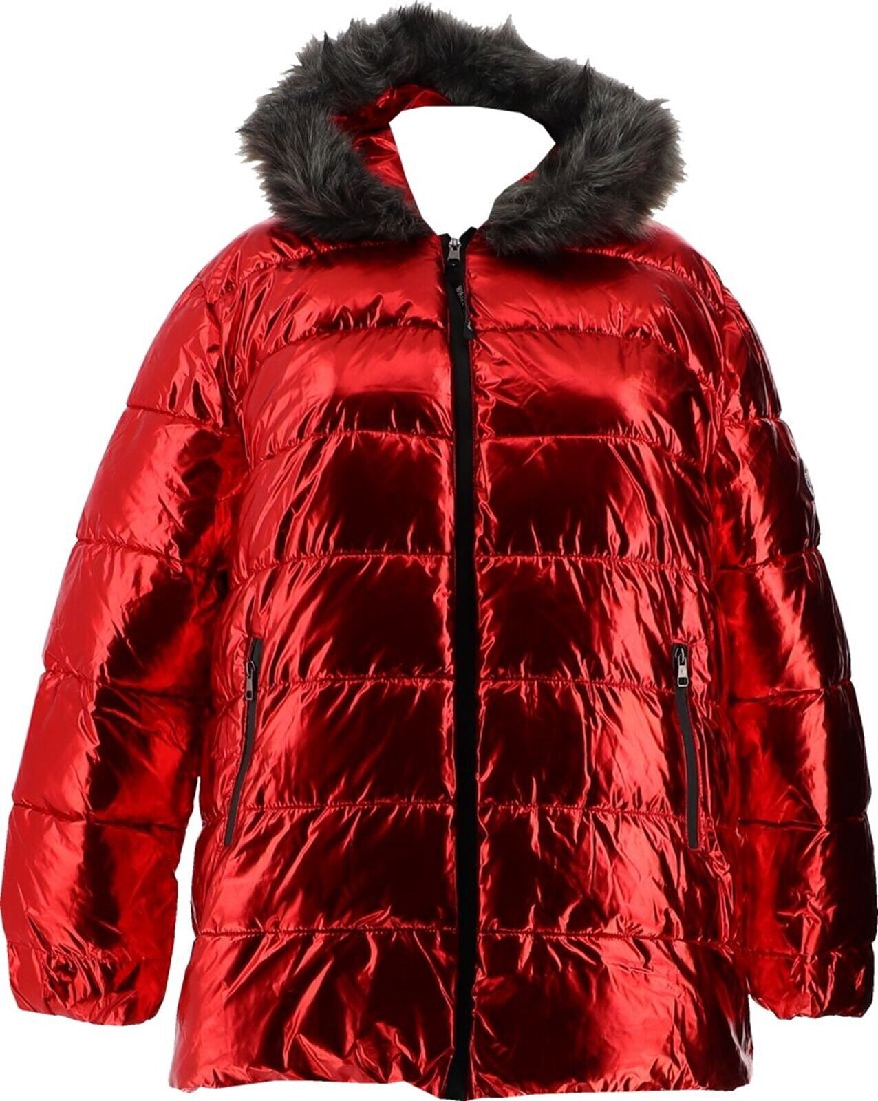 White Mark Hooded Midweight Puffer 