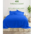 thumbnail image 2 of 21-INCH EXTRA DEEP POCKETS - 6 PC Full-XL Sheet Set - (Extra Pillowcases, Fitted & Flat) 600-Thread-Count 100% Egyptian Cotton, Soft Breathable 600TC Cotton- Royal Blue, 2 of 7