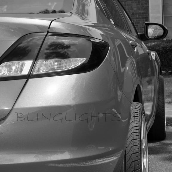 For The 2009 2010 2011 2012 Mazda6 Smoked Tail Light Covers Murdered Out Lamp Overlays