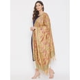thumbnail image 4 of eloria Woman's Indian Ethnic Chunni, Silk blend Ethnic Motifs Golden Dupatta, Stole, Scarf Shawl Wrap, 4 of 5