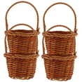 thumbnail image 5 of WEAVILUX 4Pcs Portable Brown Woven Flower Basket Hand-Made Decorative Storage for Home Use, 5 of 8