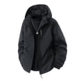 thumbnail image 2 of WTOBBY Men's Solid Color Waterproof Jacket, Casual Outdoor Sports Hiking Coat, Windproof Rainwear for Mountaineering Trekking and Travel,Black L, 2 of 4