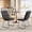 Black, variant on TacleeKii Dining Chairs Set of 2, Faux Leather Upholstered Dining Room Chairs with Metal Frame, for Kitchen Living Room, Brown