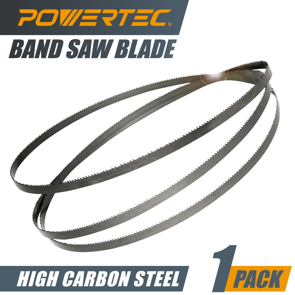 POWERTEC 56-1/8” x 3/8” x .014 x 6tpi Bandsaw Blade For Woodworking,  Plastic and Aluminum, 13161