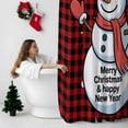 thumbnail image 5 of Christmas Snowman Bathroom Shower Curtain Winter Cute Cartoon Snowman Red Plaid Waterproof Washable Shower Curtains for Bathtub Bath Decor with Grommets and Hook 72 X 72 Inch, 5 of 8