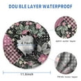 thumbnail image 3 of Shower Caps,Pioneer Flower Floral Print Pattern Waterproof Shower Cap for Women 4 Pieces,Double Reusable Hair Cover for Shower PEVA Elastic Stretch Hem, 3 of 7