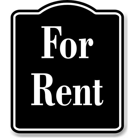For Rent Elegant BLACK Aluminum Composite Sign, 8.5"x10"