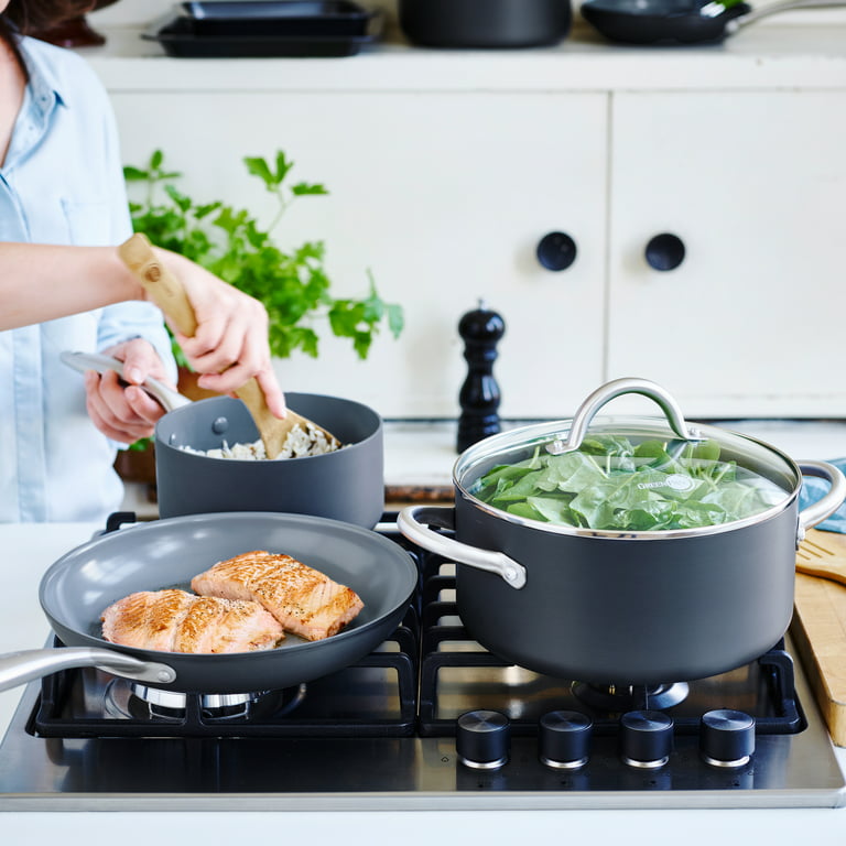  GreenPan Lima Hard Anodized Healthy Ceramic Nonstick 5QT Stock  Pot with Lid, PFAS-Free, Oven Safe, Gray: Home & Kitchen