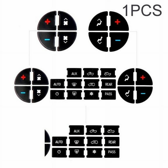 AC Dash Button Repair Kit Decal Stickers Replacement for Chevrolet GMC Tahoe