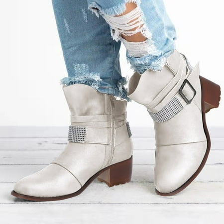 

Gubotare Women S Snow Boots Womens Platform Ankle Boots Elastic Block Heel Chelsea Booties Lug Sole Non-Slip Combat Shoes Khaki 9