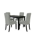 thumbnail image 5 of Home Design Guymon 5-Piece Dining Set with 1 Rectangular Table and 4 Slat-Back Cushioned Chairs, Black/Light Gray, Modern Style, Space-Saving, 5 of 5