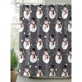thumbnail image 2 of Grey Christmas Snowman Shower Curtain Set ，Waterproof Fabric Shower Curtains Cute Winter Snowman Snowflakes Xmas Shower Curtains for Bathroom,Bathroom Decor 54x"78", 2 of 6