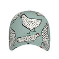 thumbnail image 2 of Naloa Original Classic Low Profile Hat Men Women Baseball Cap Dad Hat Adjustable Unconstructed Hand Drawn Chickens Print Cap, 2 of 9