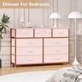 thumbnail image 3 of 47.2-pulgada de anchura rosa mesa de TV cómoda: 10 fabric cajones, entertainment center, media consola, wood top, ample almacenamiento, anti-tip safety, adjustable feet para tvs up to 55 pulgadas, 3 of 6