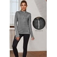 thumbnail image 2 of icyzone Quarter Zip Running Tops Long Sleeve Shirts for women, 2 of 4