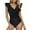 Black, variant on Wyobmus Women's One Piece Swimsuit Tummy Control Bathing Suits Ruffle Sleeve Swimsuit Full Coverage Qiuck Drying Swimwear Mint Green