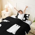 thumbnail image 2 of Homewish Spooky Animal Ghost Twin Duvet Cover, Halloween Twin Bedding, Black White, Black Reversible 2 Pieces, 1 Duvet Cover and 1 Pillowcase, 2 of 5