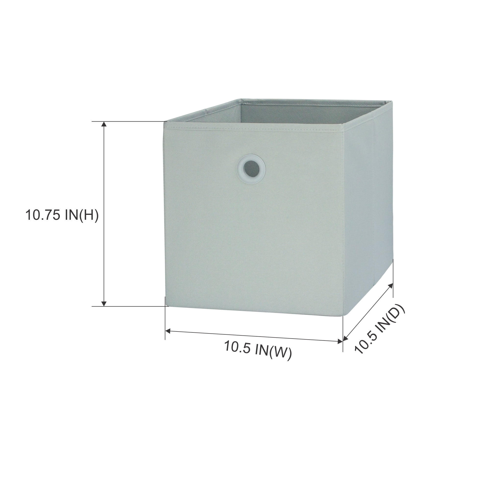 Your Zone Kids Collapsible Fabric Storage Bin, Gray, 10.5 in x 10.5 in x 10.75 in