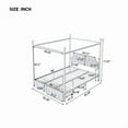 thumbnail image 3 of Queen Size Metal Canopy Platform Bed with Upholstered Headboard and Two Storage Drawers, White, 3 of 10