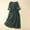 A0124-Green, variant on QUINDOS Dresses for Women 2025 Shirt Dress Long Sleeve V-neck Casual Sun Dresses Summer Waist Tie Embroidery Print Cotton Linen Long Midi Womens Dresses