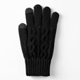 thumbnail image 3 of FRSASU Touch Screen Cable Knit Winter Gloves for Men Ribbed Cuff Warm thermal Texting Gloves for Driving Running Daily Outdoor Black, 3 of 7
