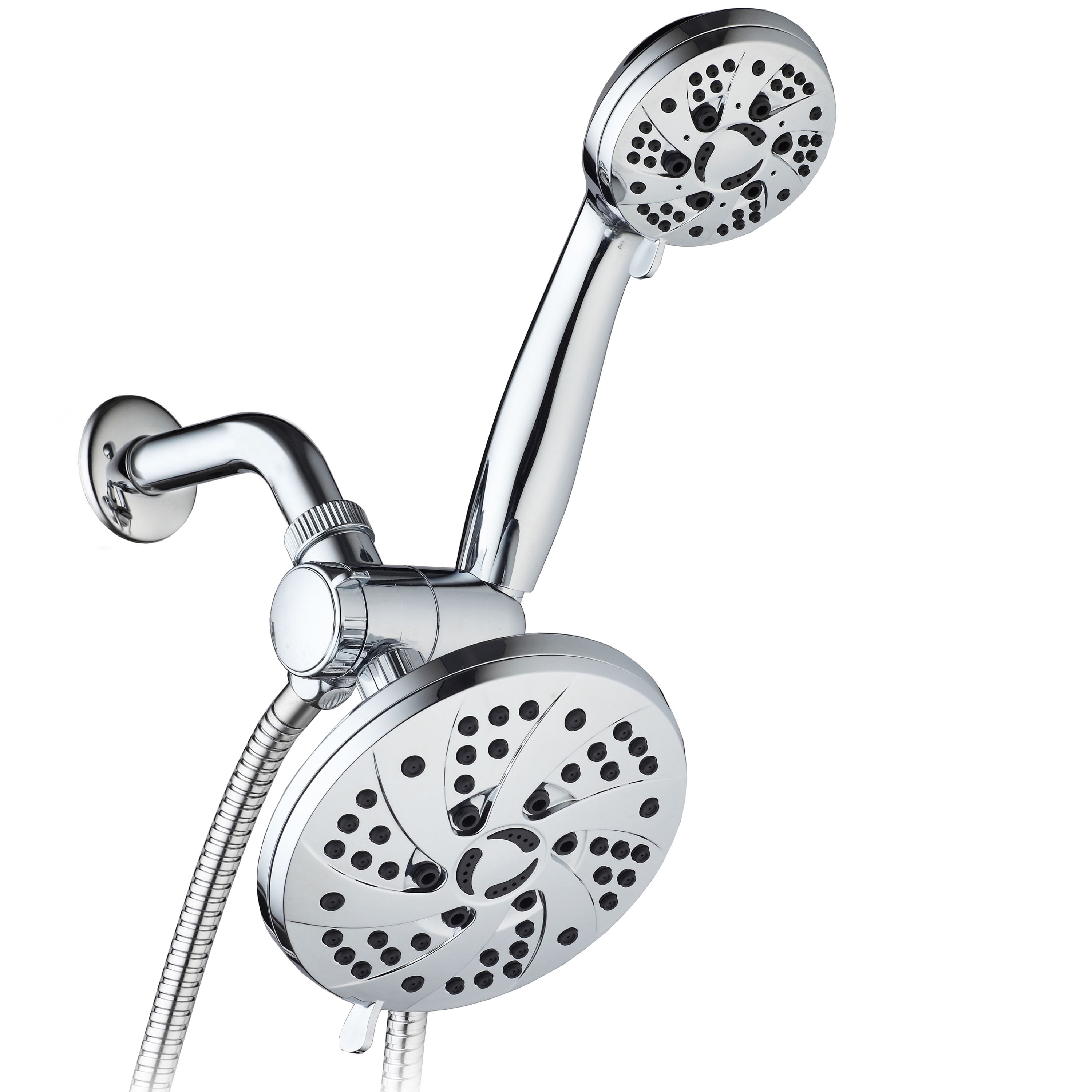 AquaDance® Brushed Nickel 3-Way 6-Setting Twin Shower Head & Handheld Combo 