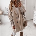thumbnail image 2 of Black and Friday Reduced Price Womens Clothing ! BVnarty Coat for Women Solid Color Woolen Pocket Single-breasted Button Comfy Lounge Casual Shacket Jacket Long Sleeve Lapel Fall Fashion White M, 2 of 3