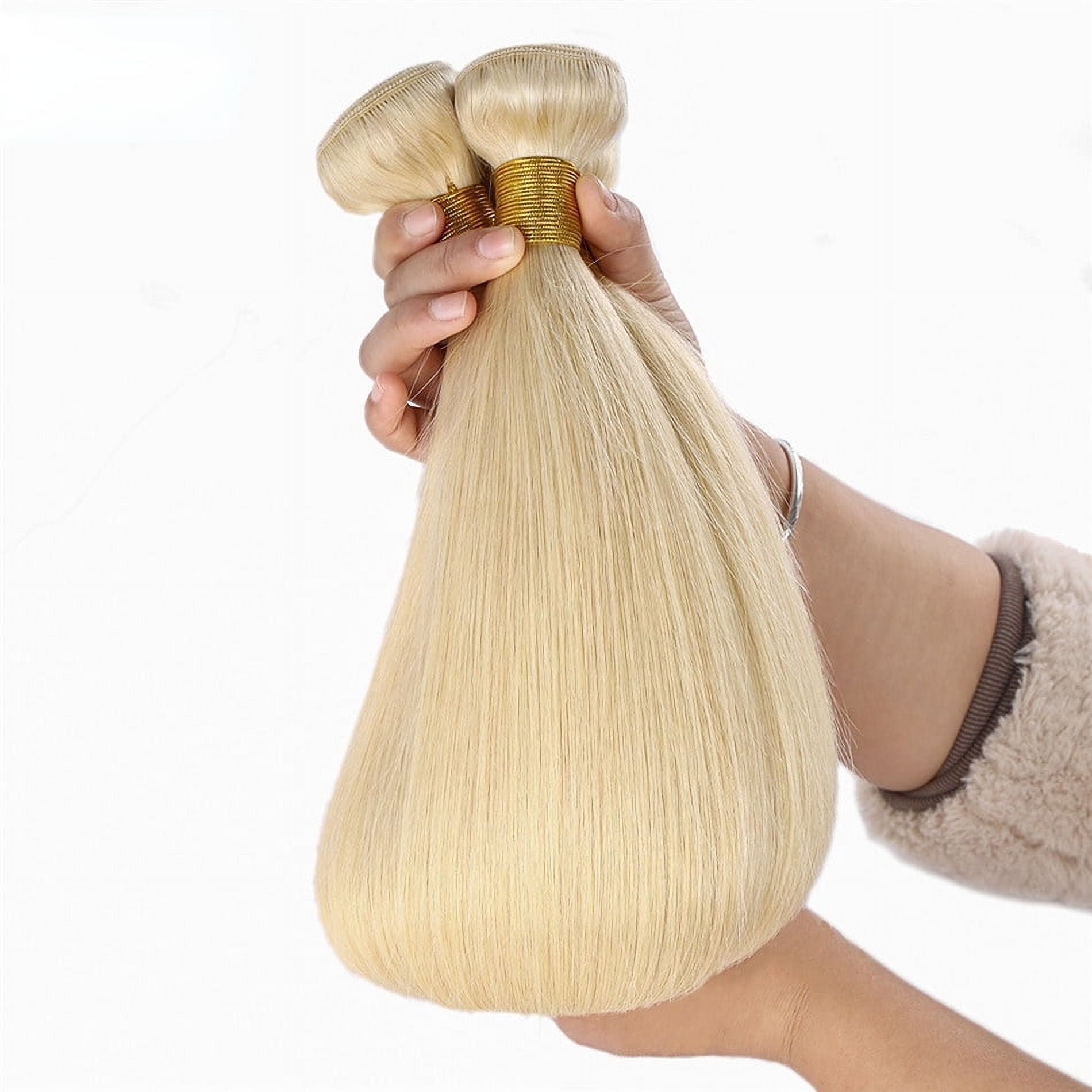 Blonde Bundles Straight Human Hair Weave 100% Brazilian Remy Natural Human Hair Weft Extensions Human Hair Bundles 613# 24inch