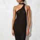 thumbnail image 3 of Vestido De Playa De Mujer sexy vestido de punto con cuello halter Cgtredaw para Mujer Negro T L, 3 of 6