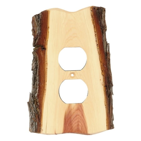 - Rustic Juniper Wood Lodge Outlet Cover - Cabin Decor
