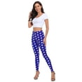 thumbnail image 2 of HDE Trendy Design Workout Leggings Fun Fashion Graphic Printed Cute Patterns Superhero Patriotic Stars L, 2 of 6