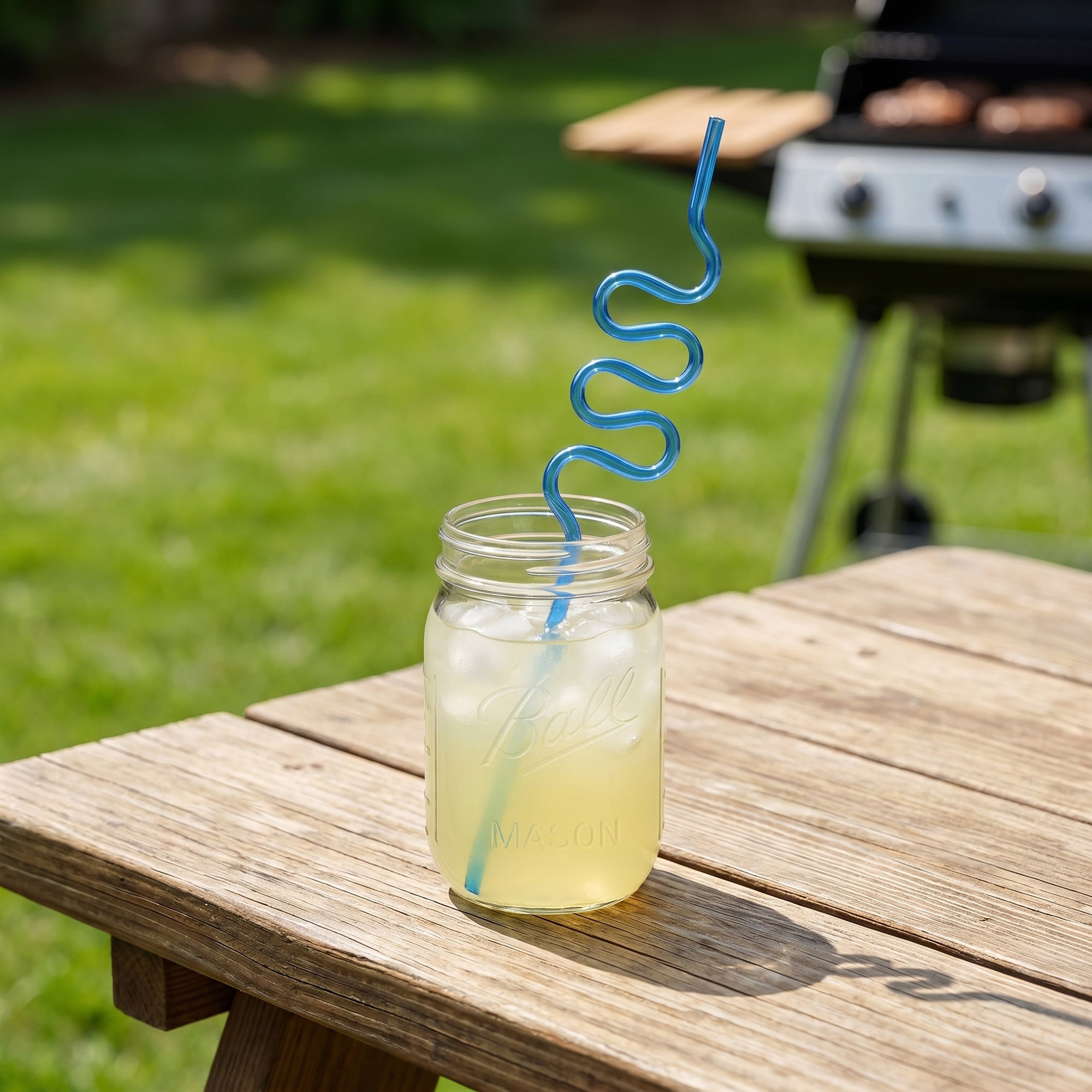 Unique Bargains 12Pcs Plastic Solid Color Long Drinking Straws Royal Blue