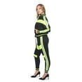 thumbnail image 3 of Victorious Women's Colorblock Reflective Stripe Band 2 Piece Tracksuit Set - Sweatshirt Jacket and Sweat Pants VL213 - Neon Yellow - Large, 3 of 6