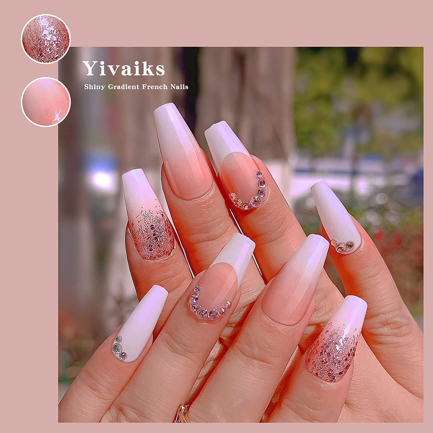 Mix Share (Light Pink, white Gold) Nail Art Press On/ Fake Nails - Rea –  Bhavya