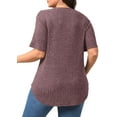 thumbnail image 5 of Fantaslook Womens Plus Size Tops Crewneck Short Sleeve Shirts Casual Loose Tunic Tops Curved Hem Summer Blouses, 5 of 7